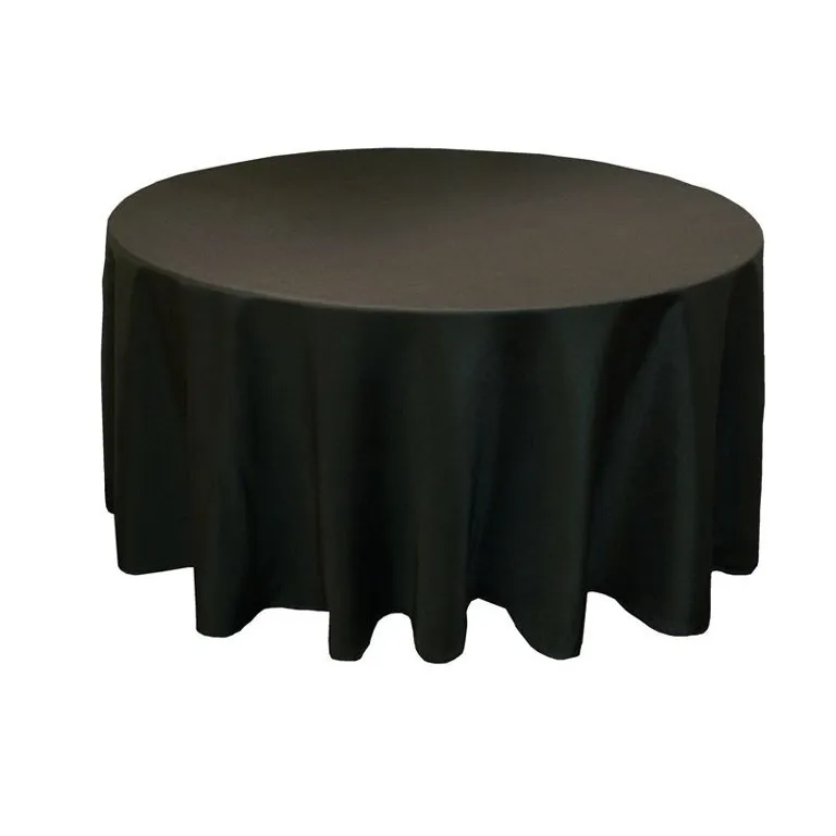 black polyester tablecloth for 5' round tables