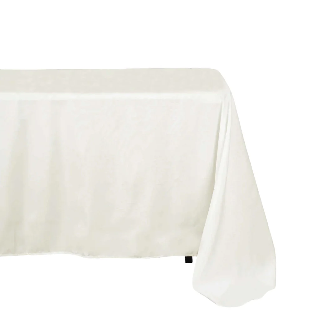 Ivory polyester tablecloth for square table
