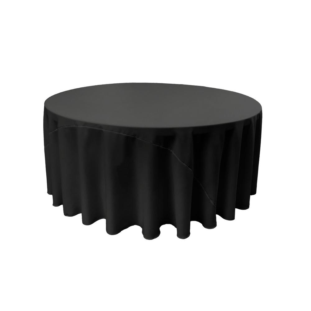 Black Polyester tablecloth for 6' Round Table