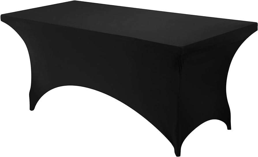 Black Spandex Tablecloth for 4' Tables