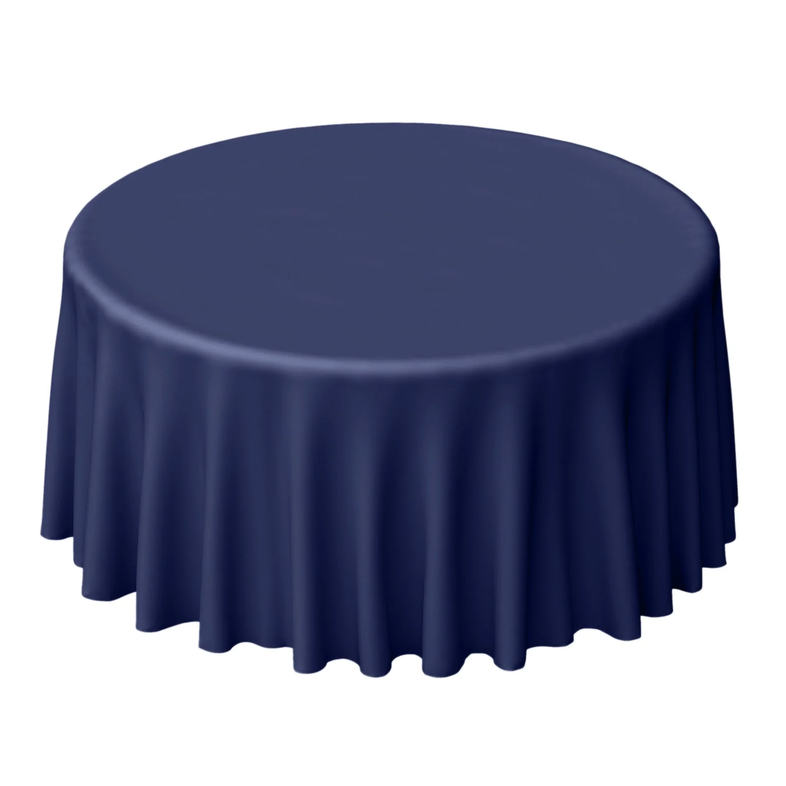 Navy Blue Polyester tablecloth for 6 Round Table